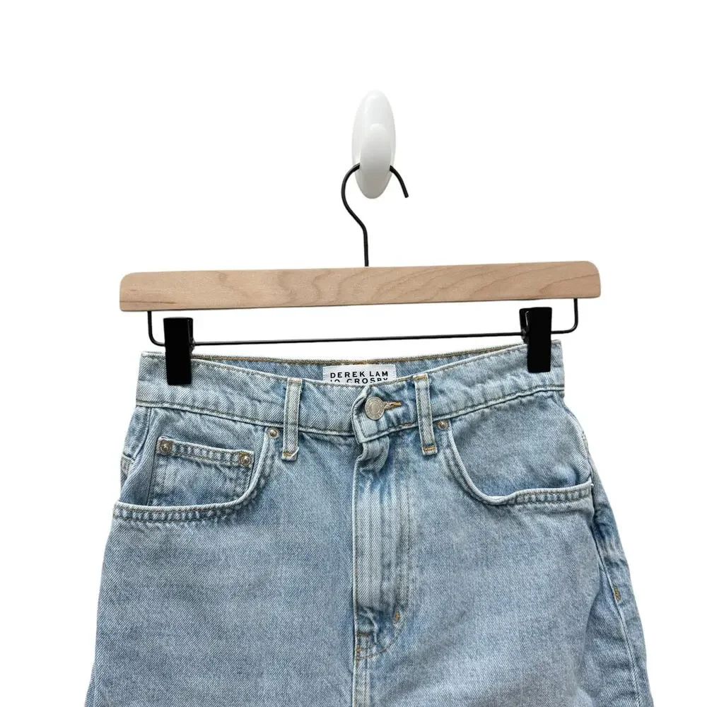 Derek Lam 10 Crosby Cotton Juliet High‎ Rise Denim Skirt Size 24
